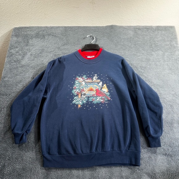 MORNING SUN VINTAGE WOMENS DOUBLE COLLARD CHRISTMAS SWEATSHIRT SZ 1X - Picture 5 of 9